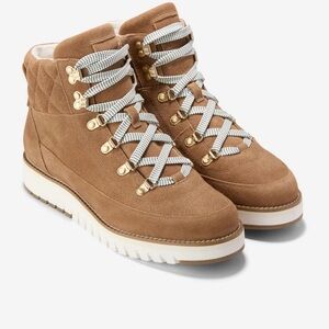 Cole Haan ZEROGRAND Waterproof Tan Suede Winter Boots Size 8.5